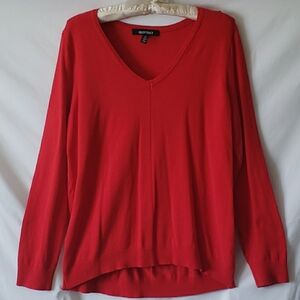 Ellen Tracy Red V-Neck Sweater